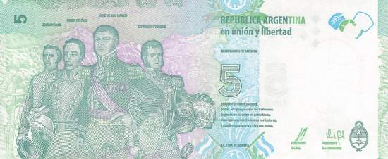 5 Pesos Argentinien 2015 p.359a B